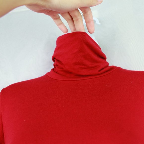 Karen Kane Red Turtle Neck Tunic Dress Long Sleeve - Picture 4 of 6